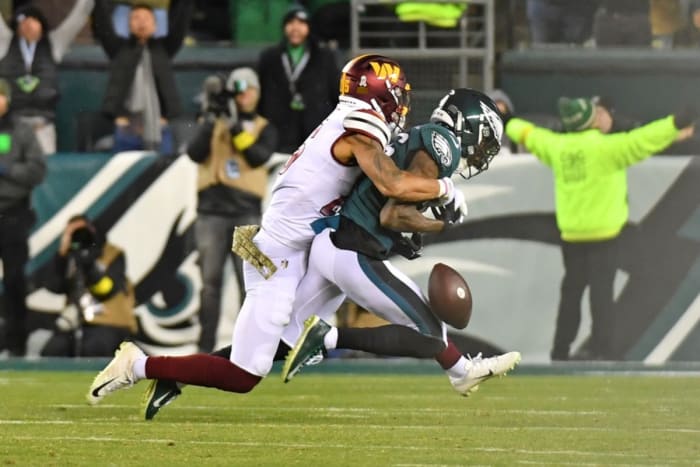 Quez Watkins fumbled after a 51-yard catch